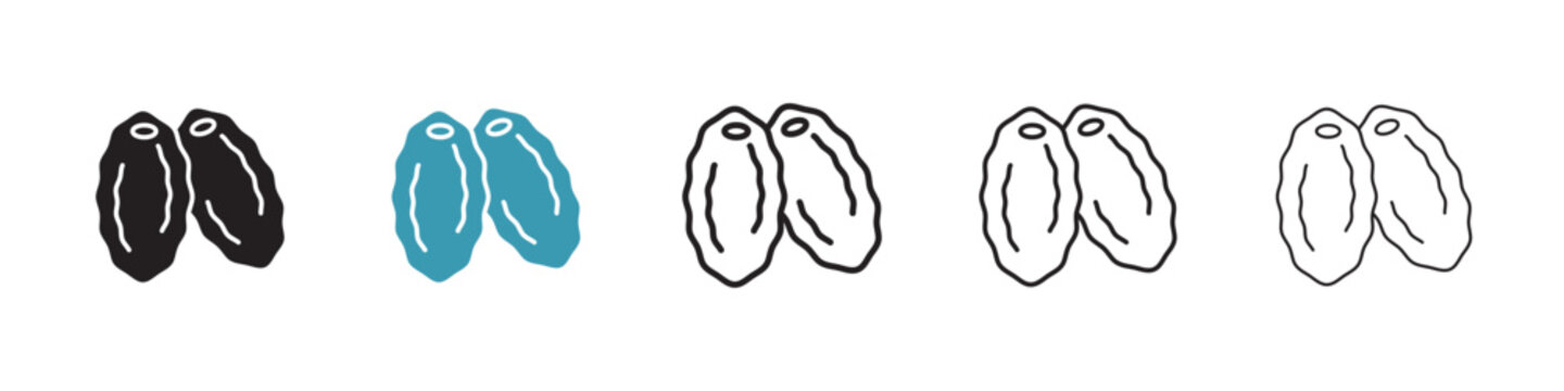 Date fruit icon in flat style. Basic vector symbol illustration