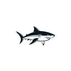 Obraz premium Stylized aggressive shark vector illustration with open mouth