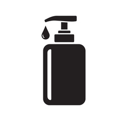 Fototapeta premium Liquid Soap & Sanitizer Pump Dispenser Icon - Black Silhouette