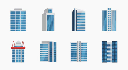 Obraz premium Cityscape features various skyscrapers and buildings in urban environment from illustration