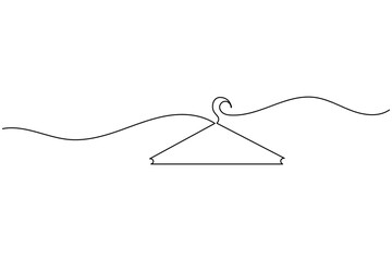 Naklejka premium Cloth hanger continuous one line drawing illustration on white background
