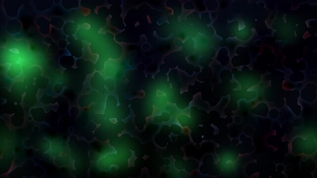 Glowing circles drift across a dark abstract field