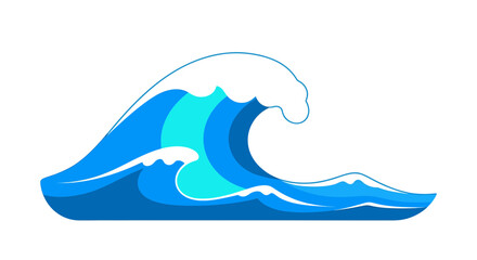 Obraz premium Wave illustration vector style graphic, ocean design, water element, for web, print, and more.