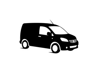 Modern Black Delivery Van Vector Illustration