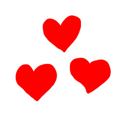 Doodle heart love icon. Valentines Day, Hand-drawn heart love isolated on white background. Red doodle heart love, Vector.