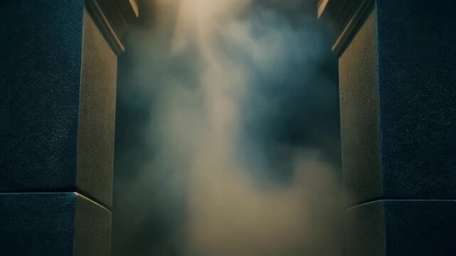 Rising fog column rising between t mist and vapor texture in cinematic