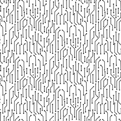 Obraz premium intricate CPU microchip circuit broad digital connection high tech modern motherboard seamless pattern