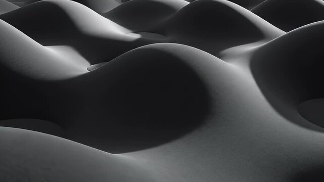 Abstract flowing dark waves background with soft lighting and smooth texture.