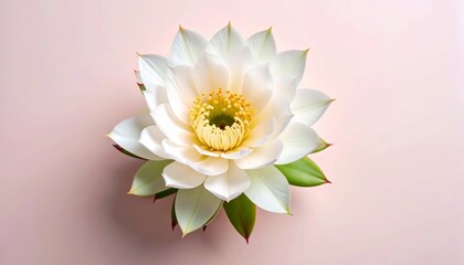 Elegant Cactus Flower Bloom on Pastel Background - Floral Serenity