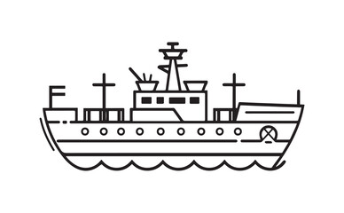 Obraz premium Vector illustration of a cargo ship or freighter boat icon