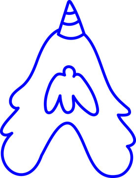Letter A Monster Outline Horn Concept Playful Kid Fun Coloring Page Laser Stamp Font