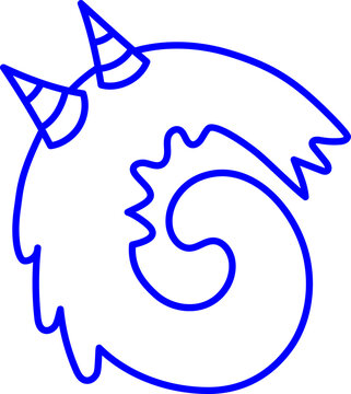 Letter G Monster Outline Horn Concept Playful Kid Fun Coloring Page Laser Stamp Font