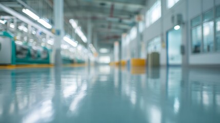 Large industrial building with a long hallway