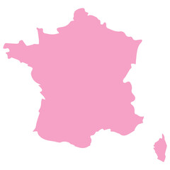 Obraz premium Pink France Map Silhouette