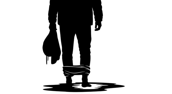 Illustrative silhouette depicting an embarrassing moment with pants around ankles and a mysterious