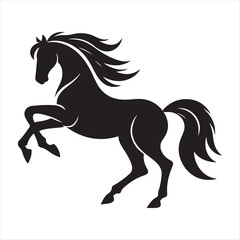 Obraz premium Horse abstract silhouette clip art logo design concept illustration idea