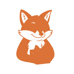 Obraz premium Smiling Fox Holding Mushroom in Front of Chest