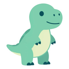 Fototapeta premium Cute Green Dinosaur Flat UI Icon for Mobile Interface