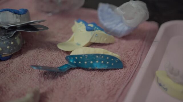 Dental metal mould dentures closeup