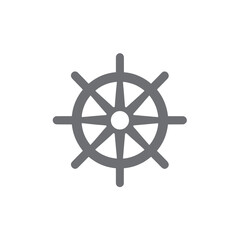 Filled Ship Wheel Steering Icon for App UI with Center Hub