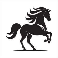 Obraz premium Horse abstract silhouette clip art logo design concept illustration idea