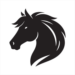 Fototapeta premium Horse abstract silhouette clip art logo design concept illustration idea