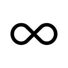 Infinity Symbol Flat Line Icon for App UI