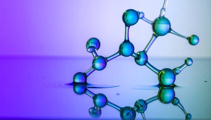 Obraz premium Molecular Science Concept with Glowing DNA Helix and Atomic Structures – Advanced Chemistry, Biotechnology and Innovative Laboratory Research Visualization