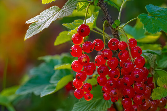 Rote Johannisbeeren an einem Ast