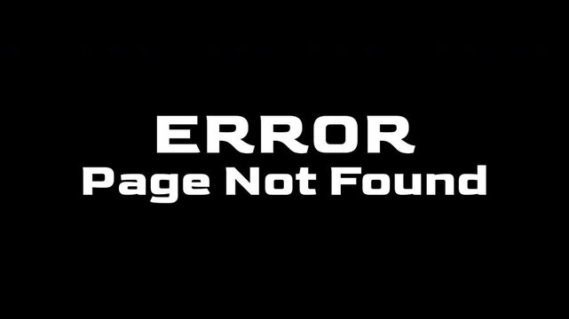 Error text page not found in bold white letters. Suitable for website design to indicate missing or broken pages.