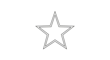 Obraz premium Simple double outline star icon on white background