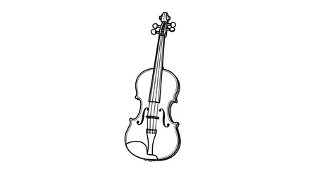 Fototapeta premium Elegant Violin Illustration: A Classic String Instrument Sketch on White Background