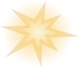 Obraz premium Vector golden star glare. Hand-drawn gradient vector image of star. Transparent background EPS version.