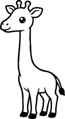 Obraz premium Adorable Cartoon Giraffe Outline Standing Illustration