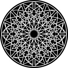 Abstract Geometric Circular Mandala Pattern Design Element