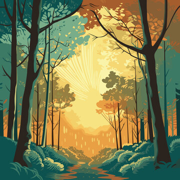 autumn landscape with trees