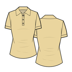 Naklejka premium Lady uniform polo vector design technical drawing by adobe illustrator.