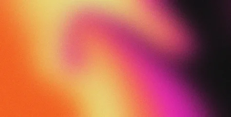 Fototapete Kunst Abstract digital background featuring a vibrant grainy texture blending warm orange and yellow tones into deep magenta and black gradients  © SUFYAN