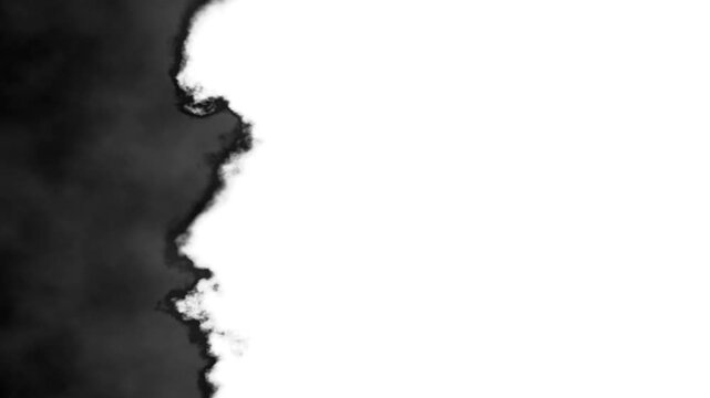 Thin black line and splotches drift across white field