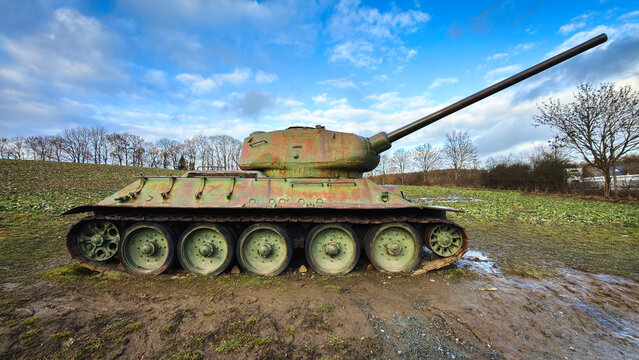 Old Russian T-34 out of service