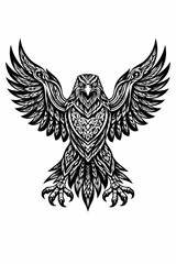 Fototapeta premium Vector Illustration of Tribal Polynesian Style Tattoo of Eagle