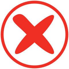 Obraz premium cross mark in flat red style