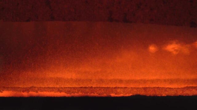 Gentle Convection Warm By Refractory Lining. Industrial Scene With Simmering Surface And Calm Atmosphere . Stock clip