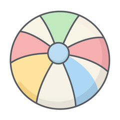 Obraz premium Multicolor Beach Ball Icon for App UI