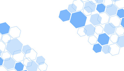 Abstract blue hexagon shape for frame illustration design