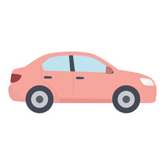 Obraz premium Pink Sedan Car Flat UI Icon for App Interface