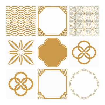 Geometric pattern collection with decorative frames