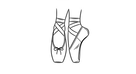 Ballet Shoes Illustration Black White. © holik