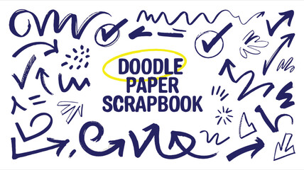 Hand-drawn Doodles and Arrows Collection for Scrapbooking and Design