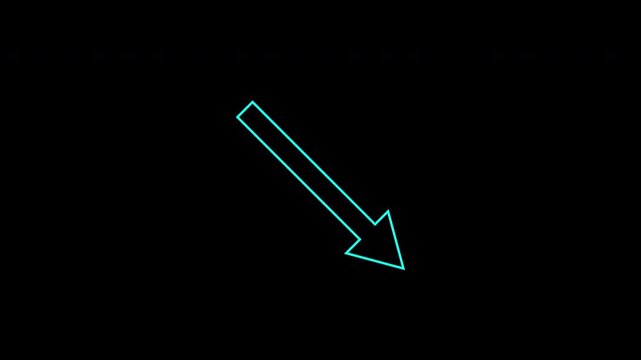 Squirrel arrow in black space, pointing downward. Suitable for technology, futuristic, website design, and innovation concepts in graphic design.